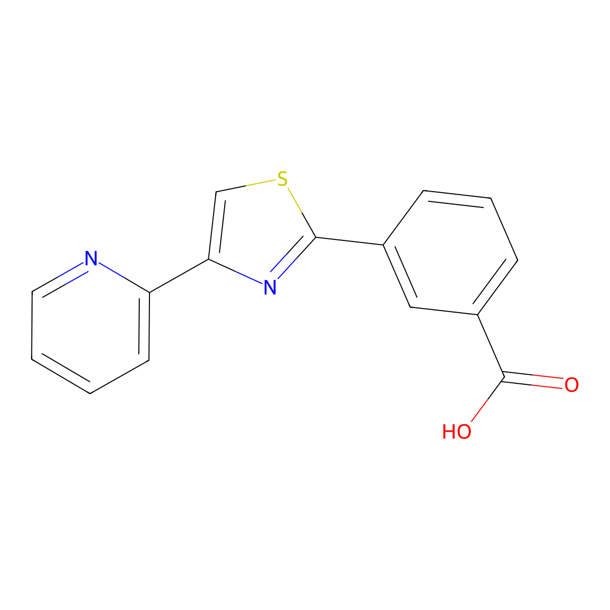 3-[4-(2-Pyridinyl)-1,3-thiazol-2-yl]benzoic acid molecular structure, CAS 1305738-46-8