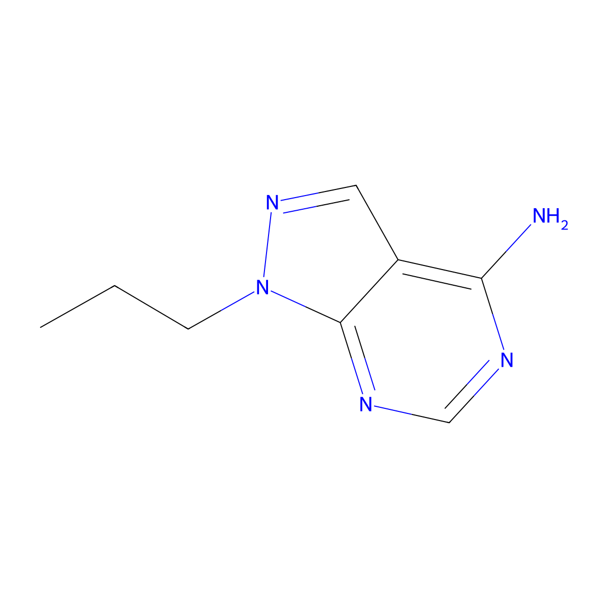 1-propyl-1H-pyrazolo[3,4-d]pyrimidin-4-amine molecular structure, CAS 130574-89-9