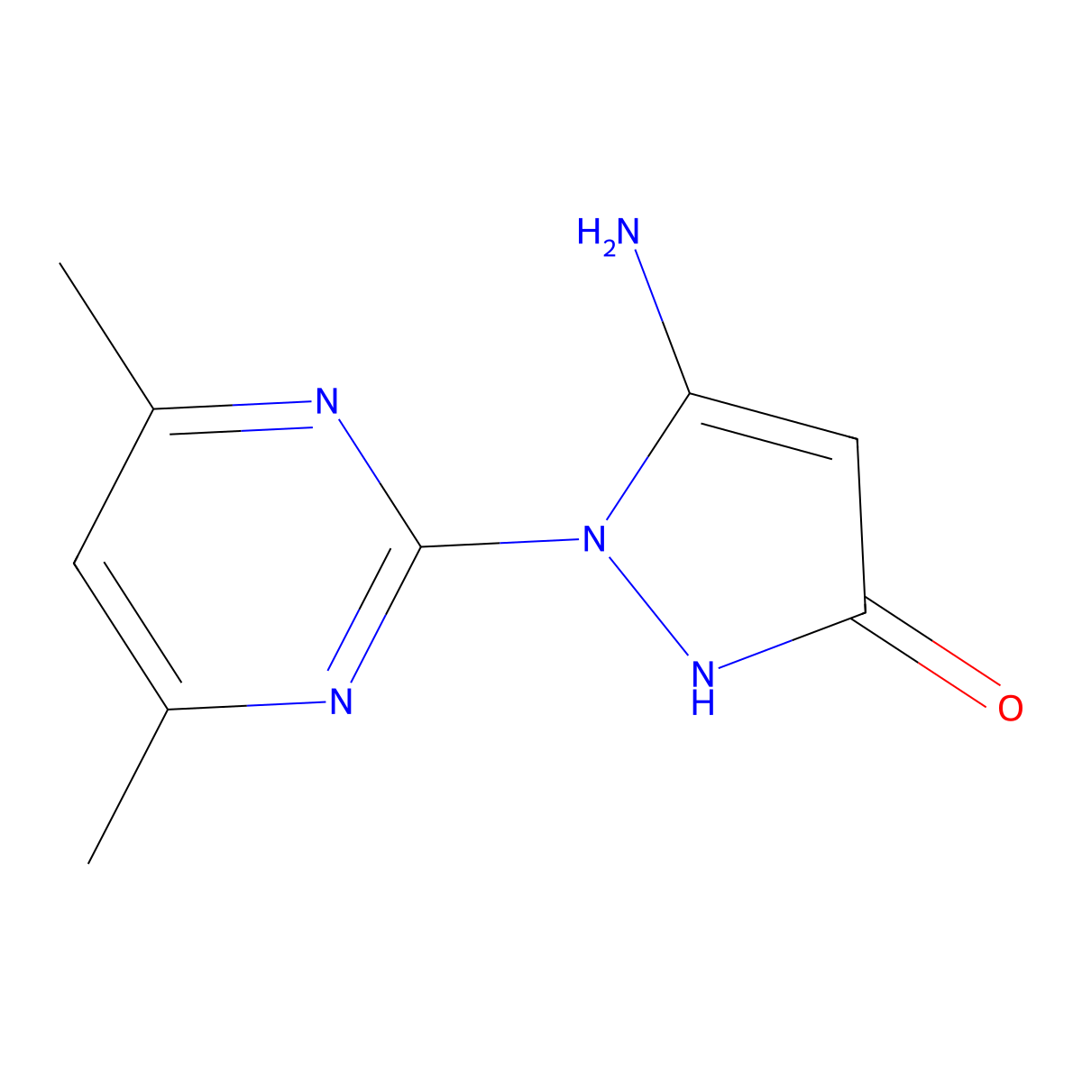 5-amino-1-(4,6-dimethylpyrimidin-2-yl)-1H-pyrazol-3-ol molecular structure, CAS 1305762-23-5