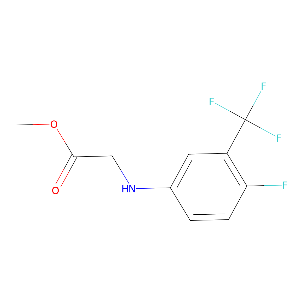 Methyl (4-fluoro-3-(trifluoromethyl)phenyl)glycinate molecular structure, CAS 1305783-49-6