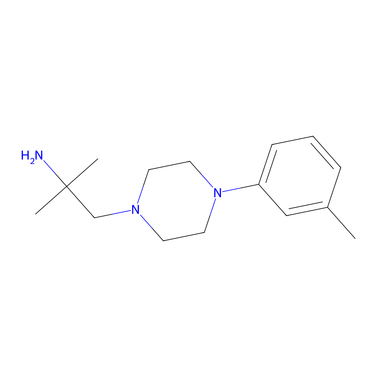 2-Methyl-1-[4-(3-methylphenyl)piperazin-1-yl]propan-2-amine molecular structure, CAS 1305785-67-4