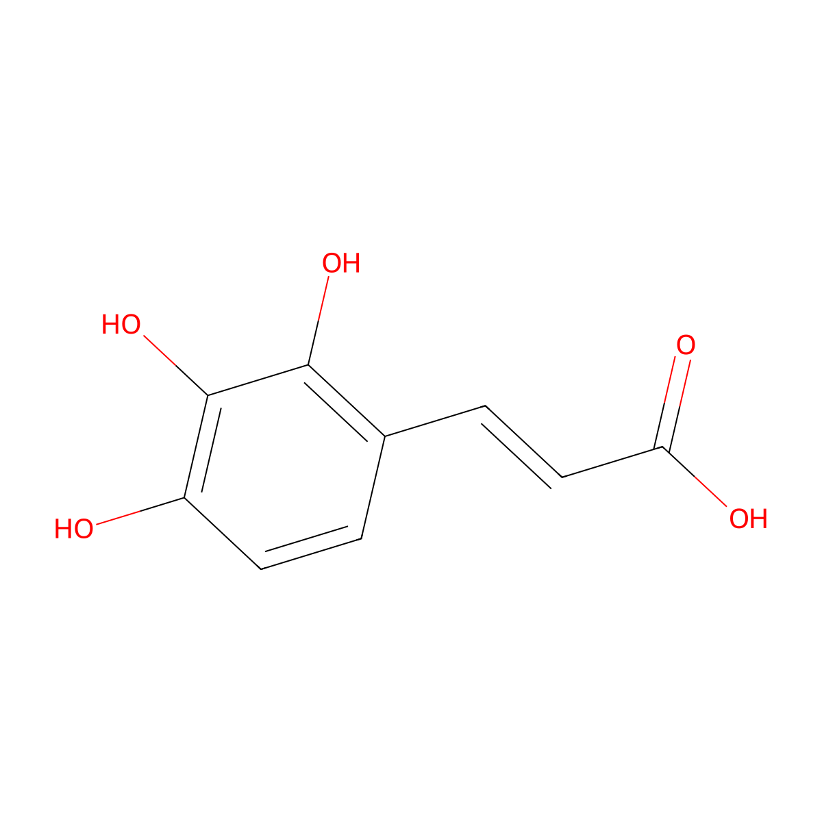 3-(2,3,4-Trihydroxy-phenyl)-acrylic acid molecular structure, CAS 13058-13-4