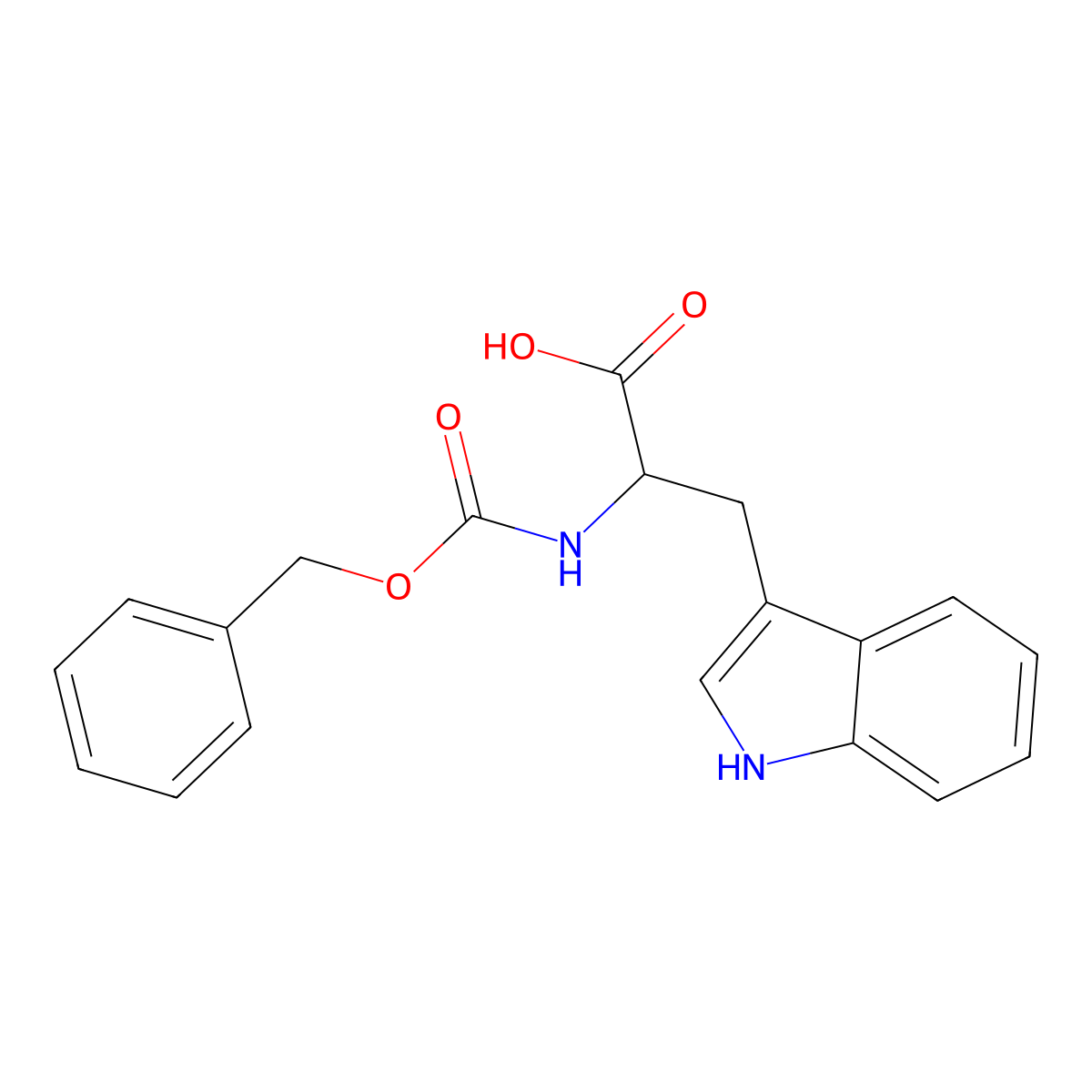 N-(Benzyloxycarbonyl)-DL-tryptophan molecular structure, CAS 13058-16-7
