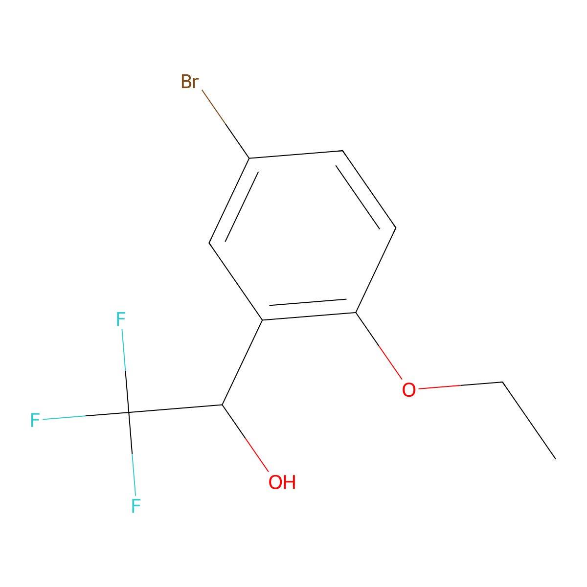 1-(5-Bromo-2-ethoxyphenyl)-2,2,2-trifluoroethan-1-ol molecular structure, CAS 1305802-47-4