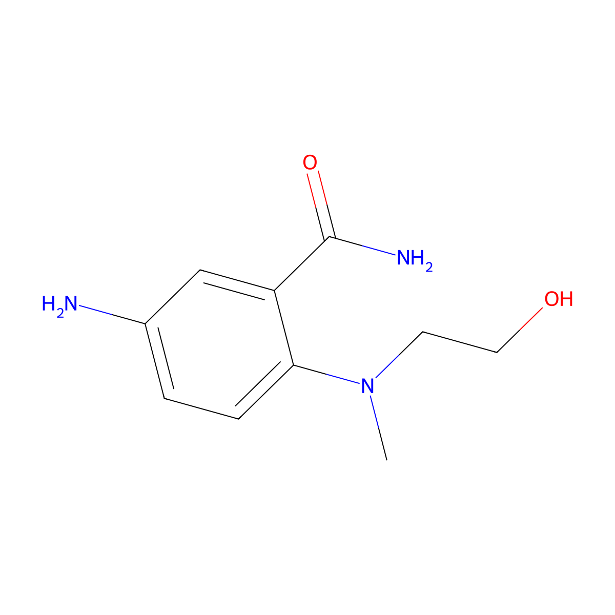 5-Amino-2-((2-hydroxyethyl)(methyl)amino)benzamide molecular structure, CAS 1305826-75-8