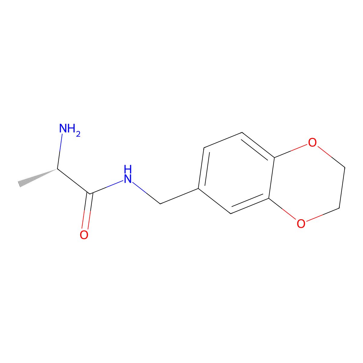 (S)-2-Amino-N-(2,3-dihydro-benzo[1,4]dioxin-6-ylmethyl)-propionamide molecular structure, CAS 1305858-11-0