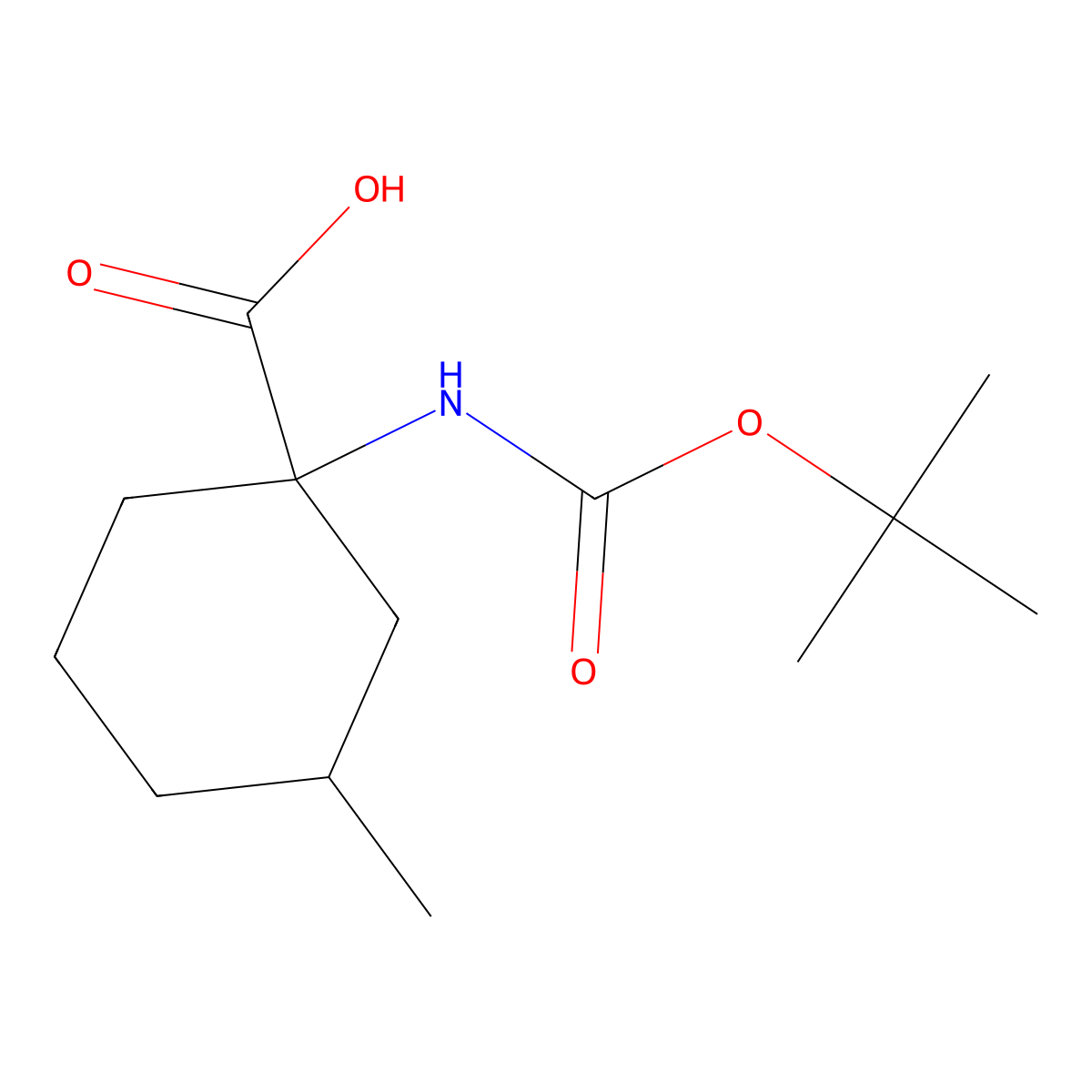 1-{[(Tert-butoxy)carbonyl]amino}-3-methylcyclohexane-1-carboxylic acid molecular structure, CAS 1305874-28-5