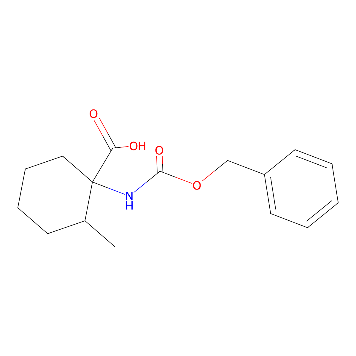 1-(((Benzyloxy)carbonyl)amino)-2-methylcyclohexane-1-carboxylic acid molecular structure, CAS 1305874-60-5