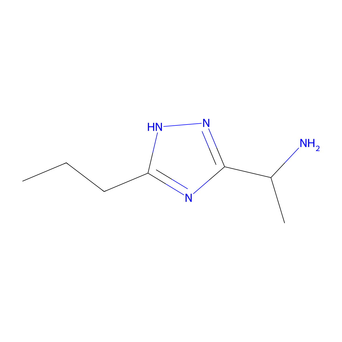 1-(3-propyl-1H-1,2,4-triazol-5-yl)ethan-1-amine molecular structure, CAS 1305875-86-8