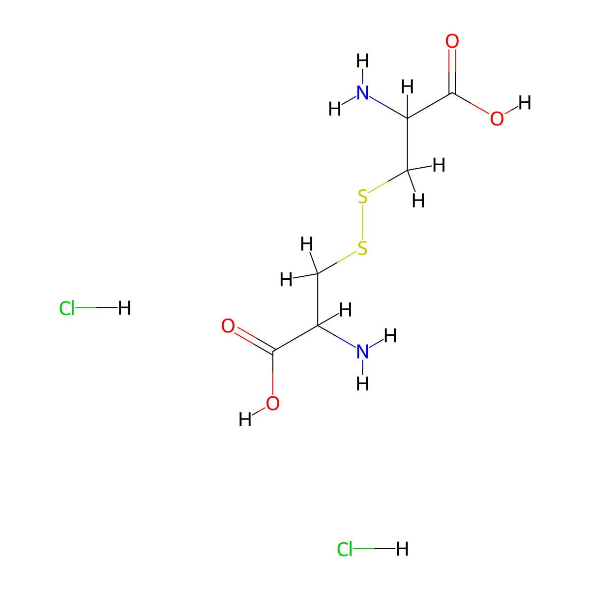 3,3'-Disulfanediylbis(2-aminopropanoic acid) dihydrochloride molecular structure, CAS 13059-63-7