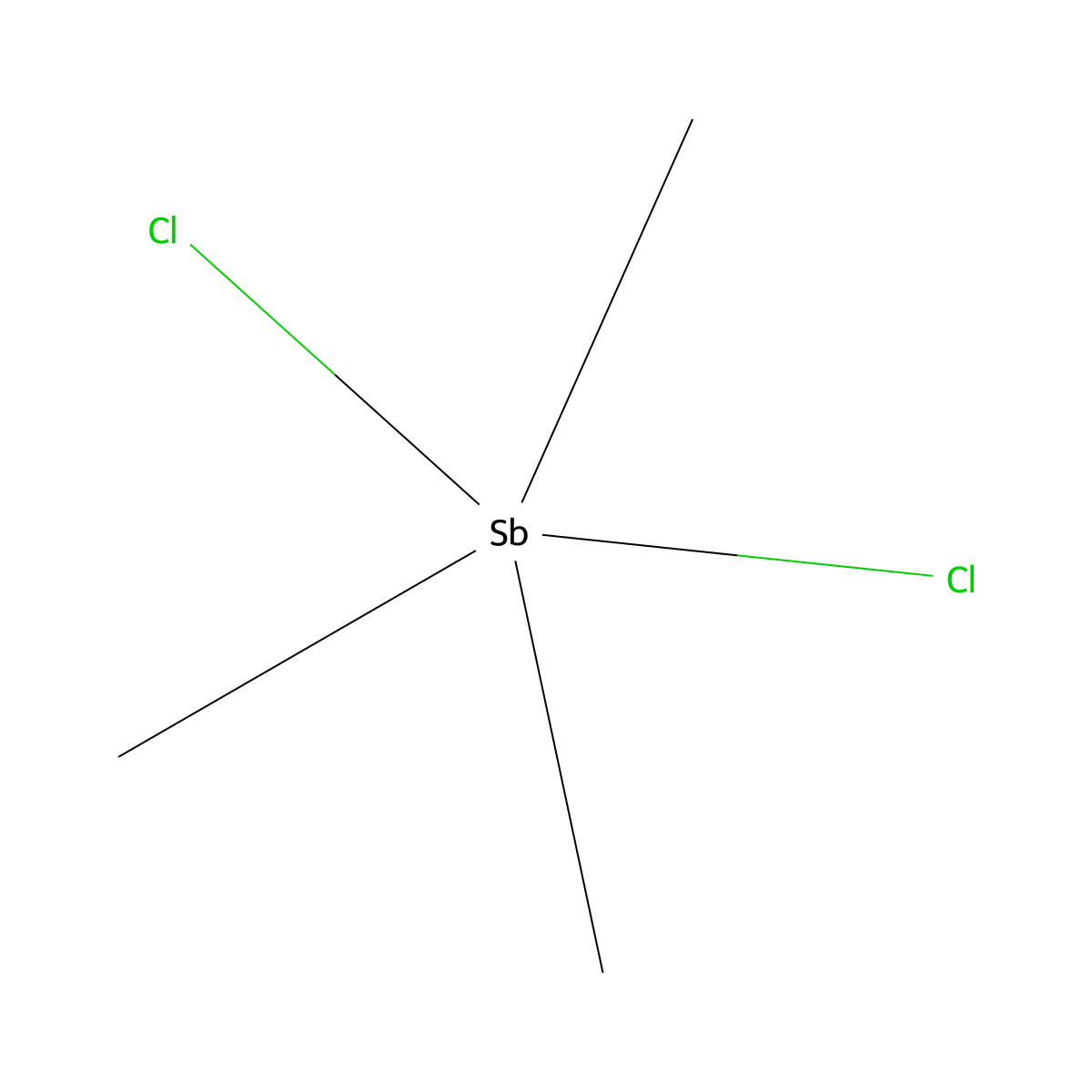 Dichlorotrimethylantimony molecular structure, CAS 13059-67-1