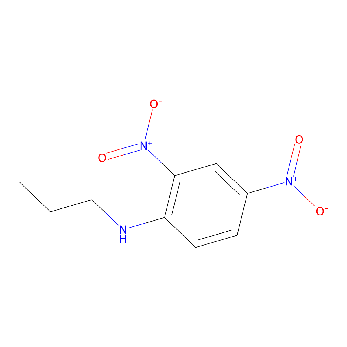 2,4-Dinitro-n-propylaniline molecular structure, CAS 13059-84-2