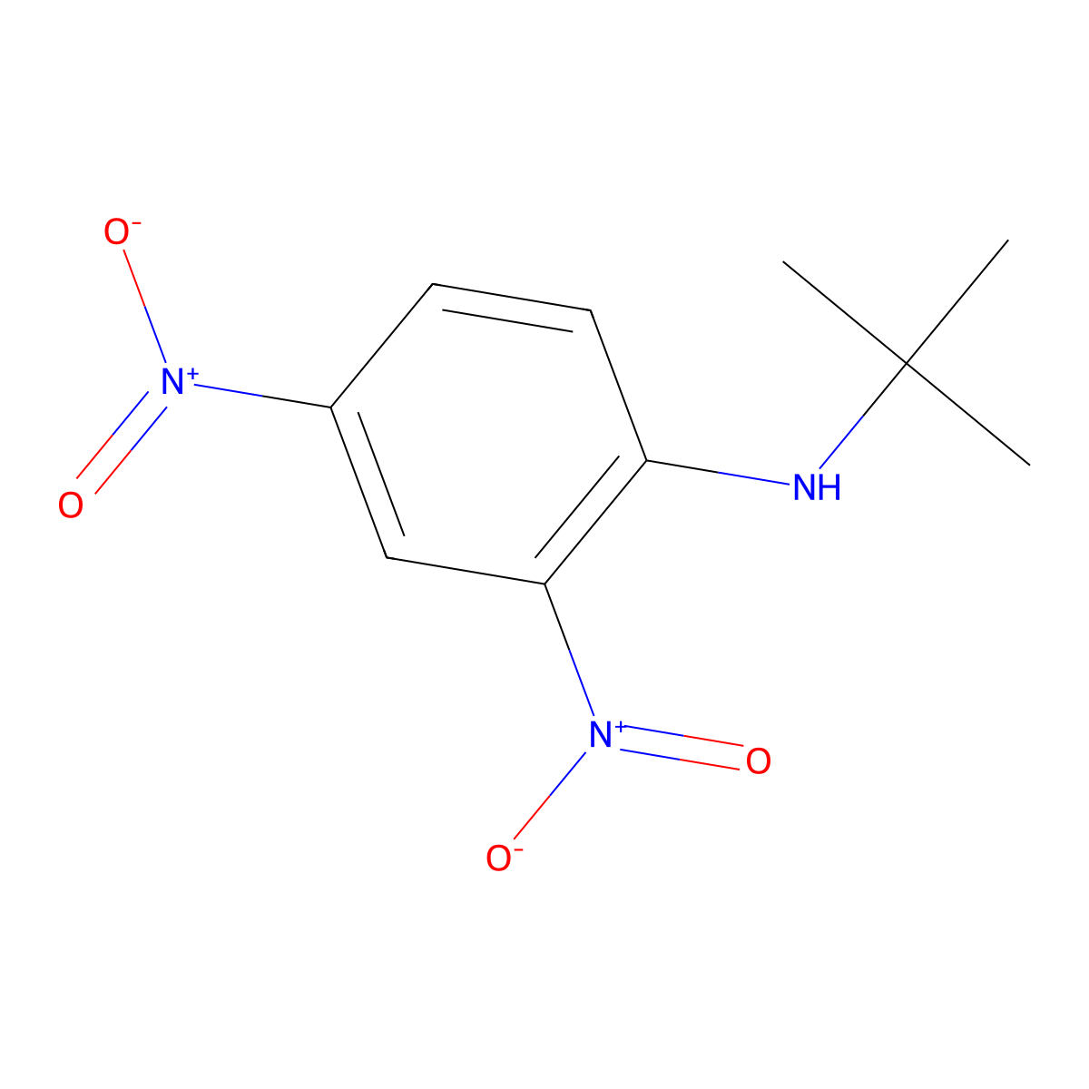 n-Tert-butyl-2,4-dinitroaniline molecular structure, CAS 13059-89-7
