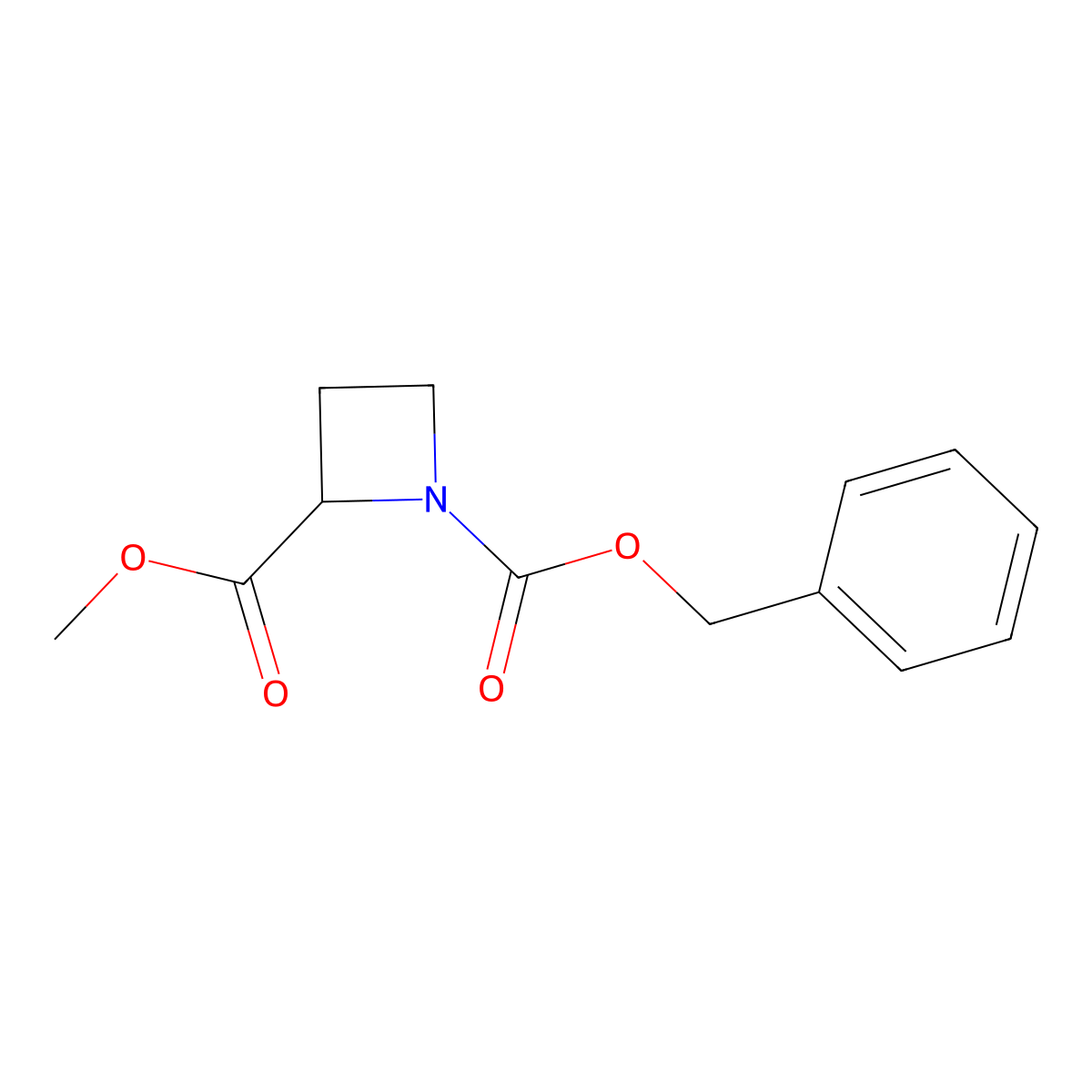 1-Benzyl 2-methyl azetidine-1,2-dicarboxylate molecular structure, CAS 130591-93-4