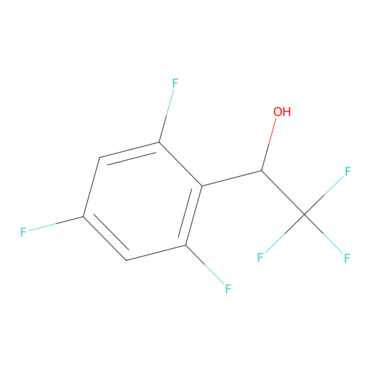 2,2,2-Trifluoro-1-(2,4,6-trifluorophenyl)ethan-1-ol molecular structure, CAS 1305917-51-4