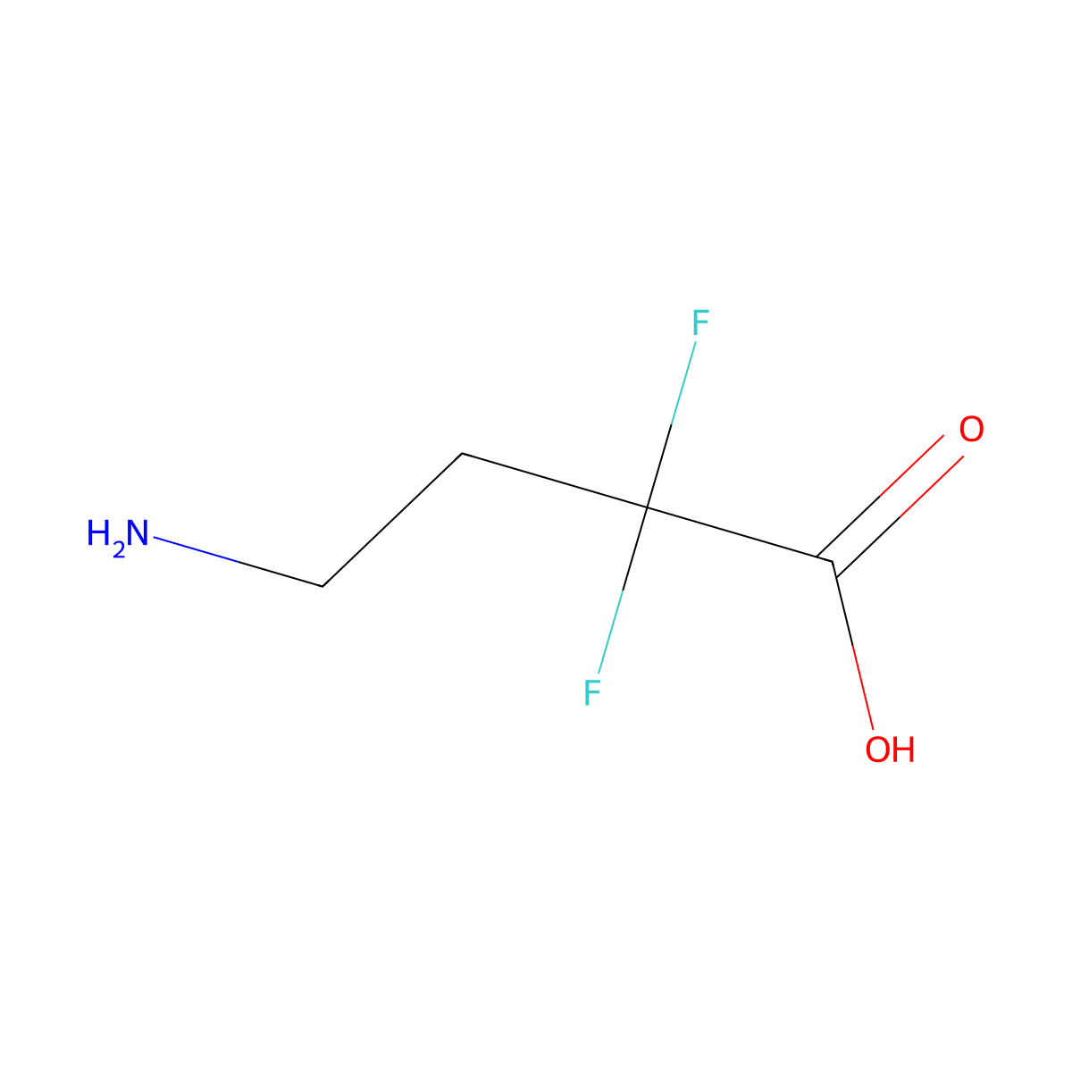 4-Amino-2,2-difluorobutanoic acid molecular structure, CAS 130592-02-8