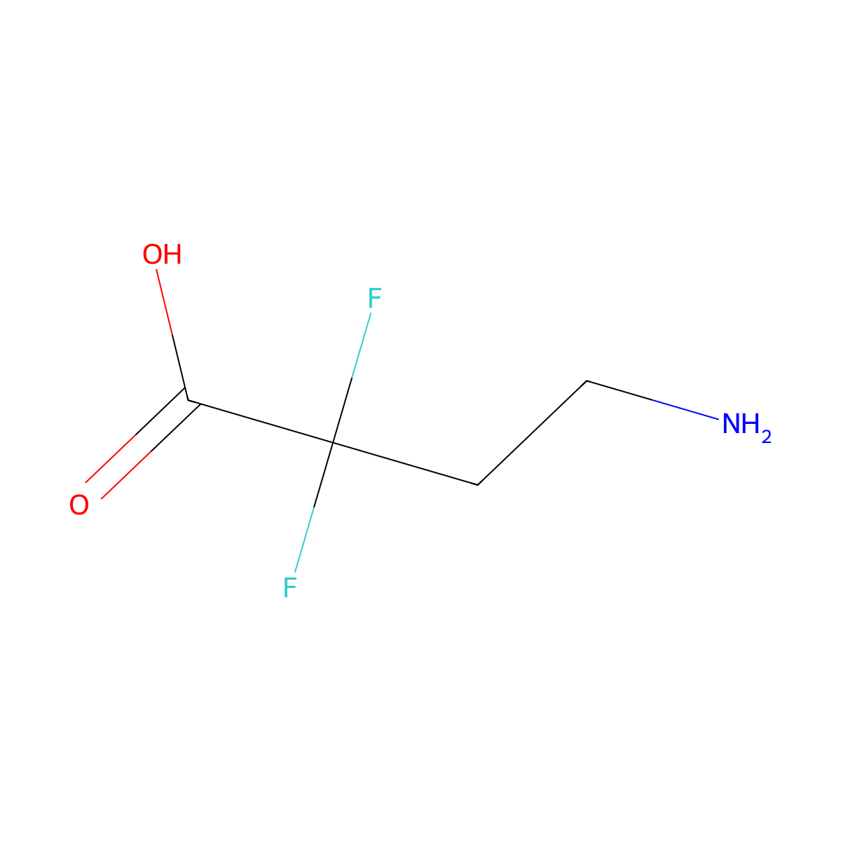 4-Amino-2,2-difluorobutanoic acid molecular structure, CAS 130592-02-8