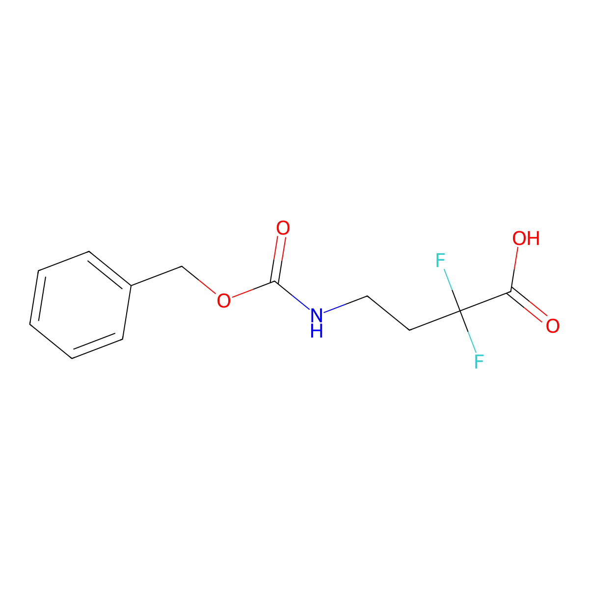 4-{[(Benzyloxy)carbonyl]amino}-2,2-difluorobutanoic acid molecular structure, CAS 130592-03-9