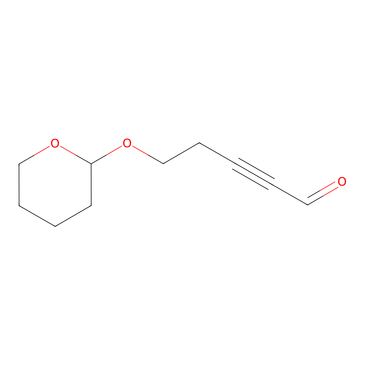 5-(Oxan-2-yloxy)pent-2-ynal molecular structure, CAS 130592-49-3