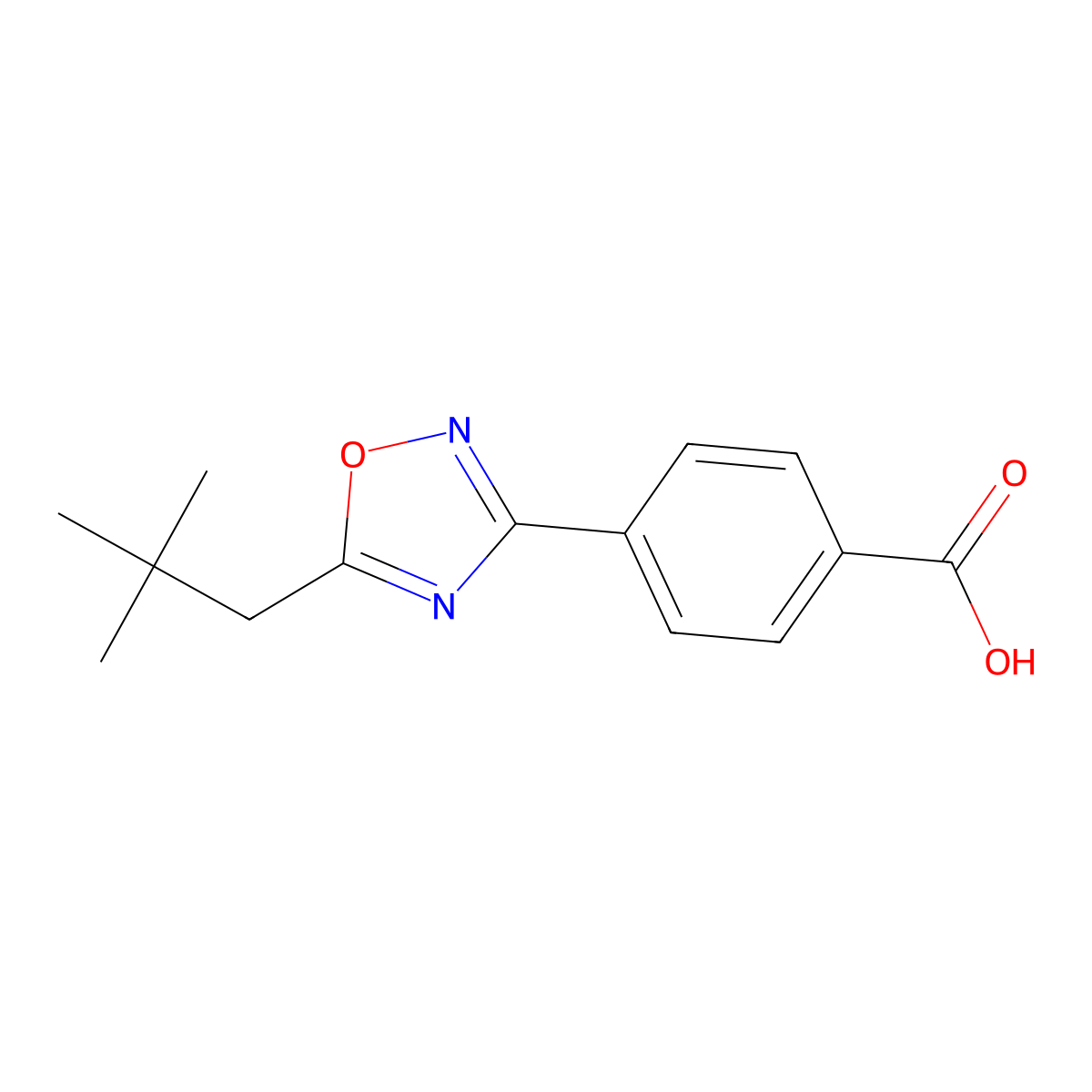 4-[5-(2,2-Dimethylpropyl)-1,2,4-oxadiazol-3-yl]benzoic acid molecular structure, CAS 1305938-51-5