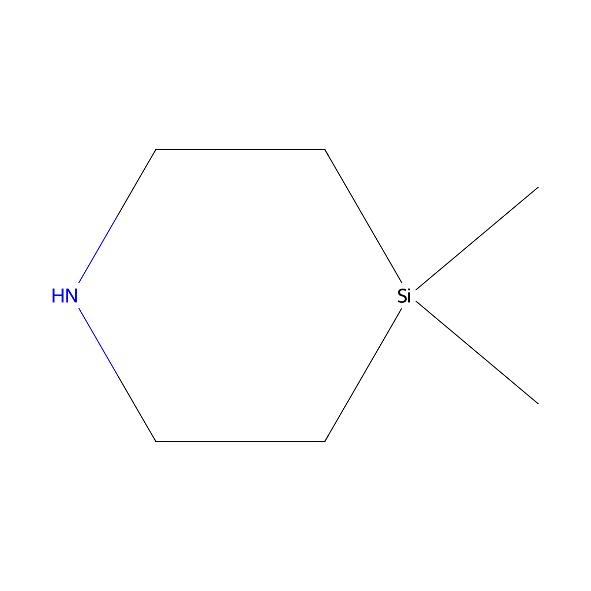 4,4-Dimethyl-1,4-azasilinane molecular structure, CAS 130596-59-7