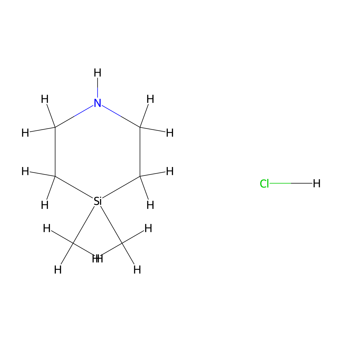 4,4-Dimethyl-1,4-azasilinane hydrochloride molecular structure, CAS 130596-62-2