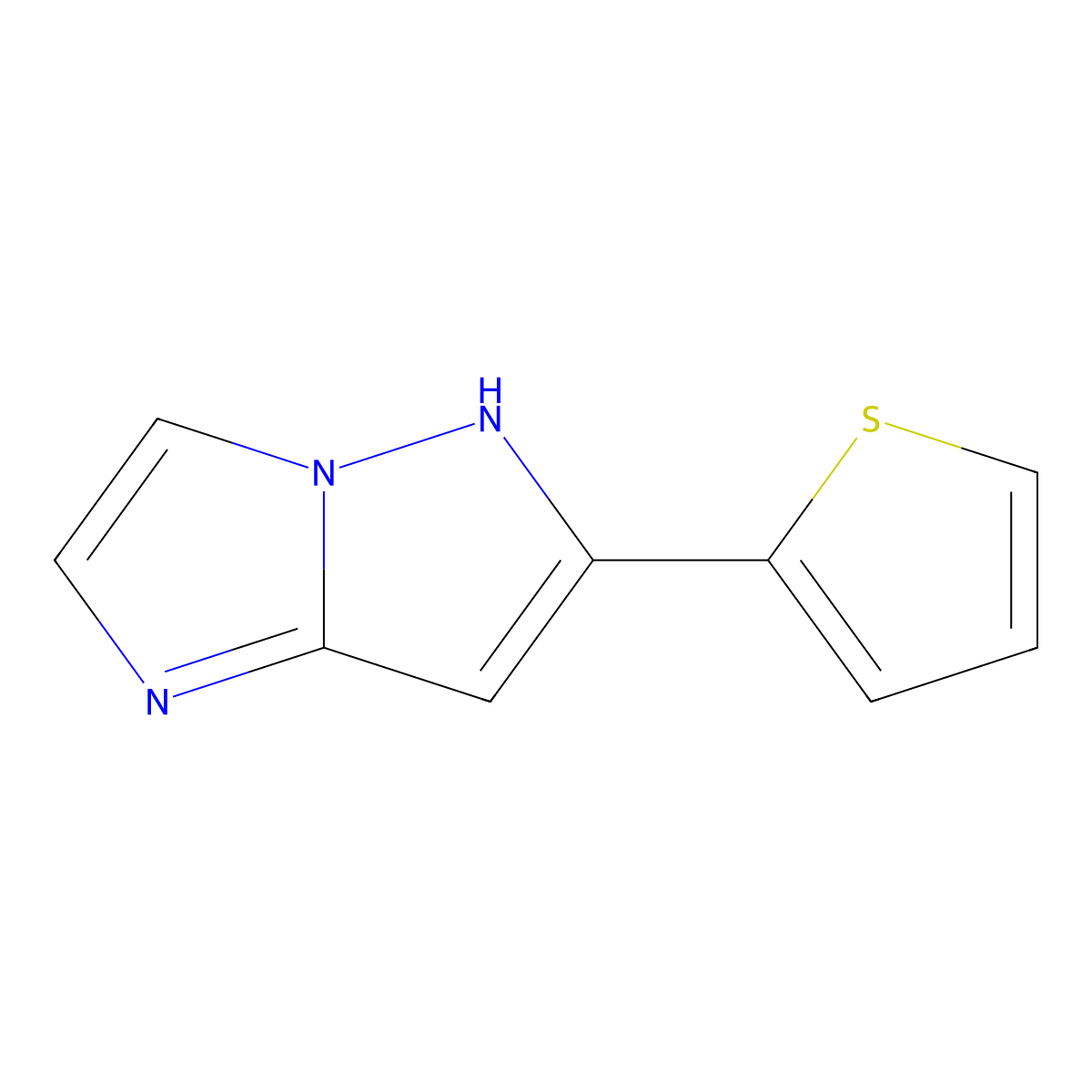 6-(thiophen-2-yl)-1H-imidazo[1,2-b]pyrazole molecular structure, CAS 130598-89-9