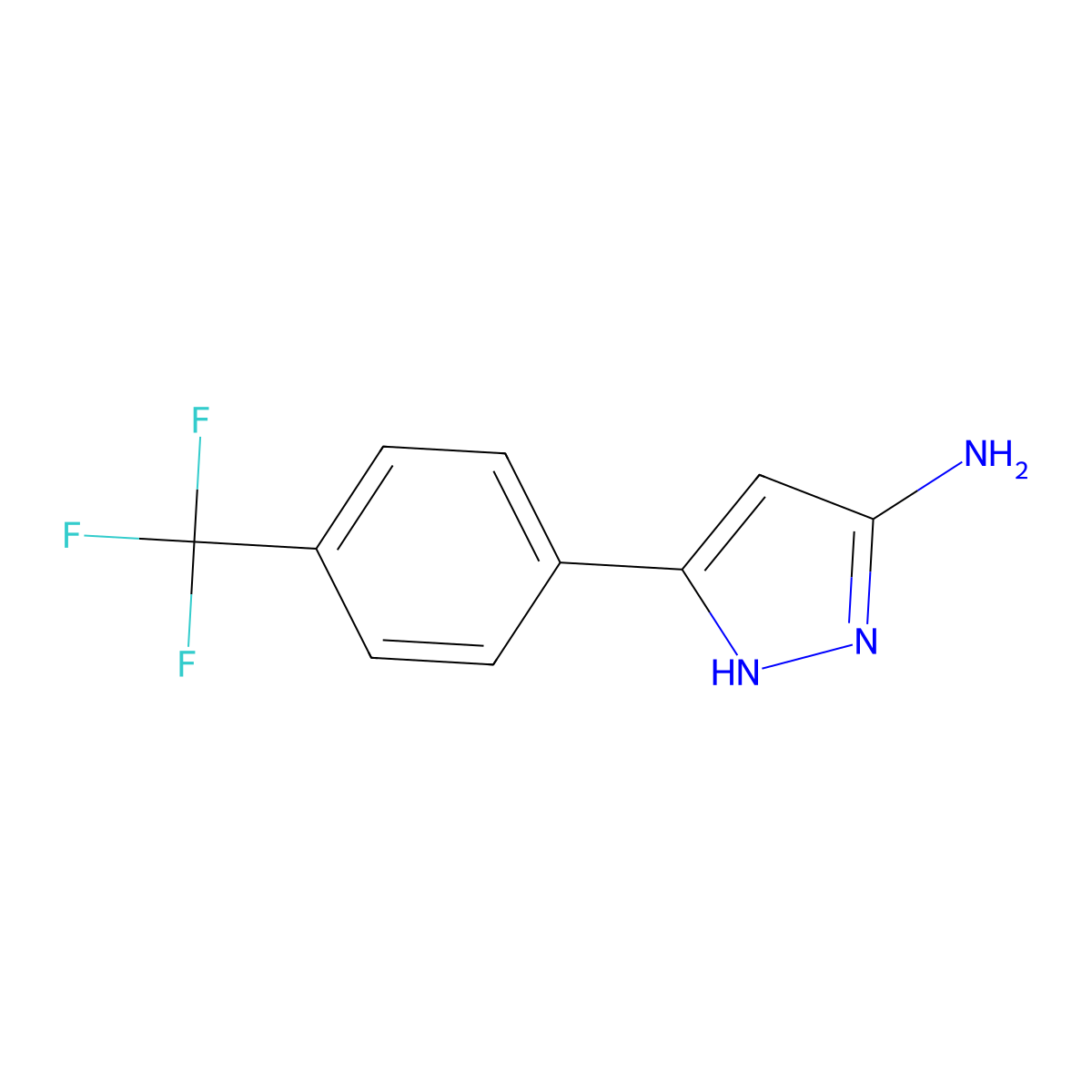 3-(4-(Trifluoromethyl)Phenyl)-1H-Pyrazol-5-Amine molecular structure, CAS 130599-34-7
