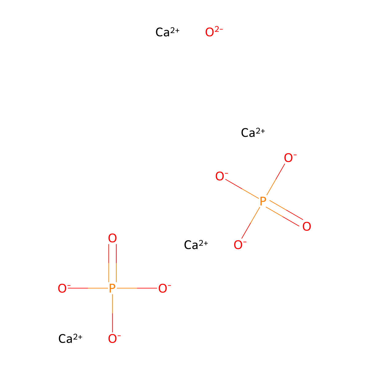 Tetracalcium oxide diphosphate molecular structure, CAS 1306-01-0