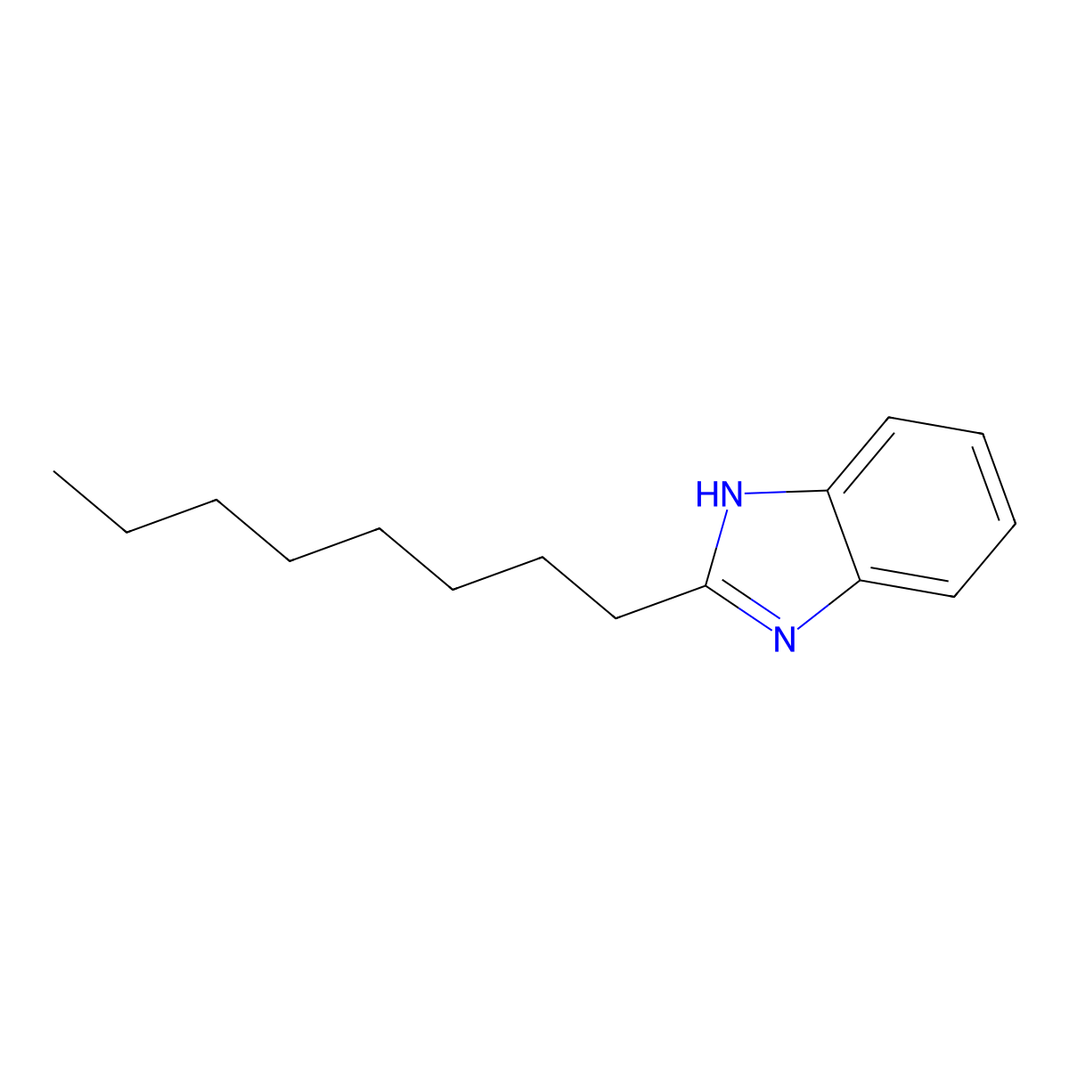 2-octyl-1H-benzimidazole molecular structure, CAS 13060-24-7