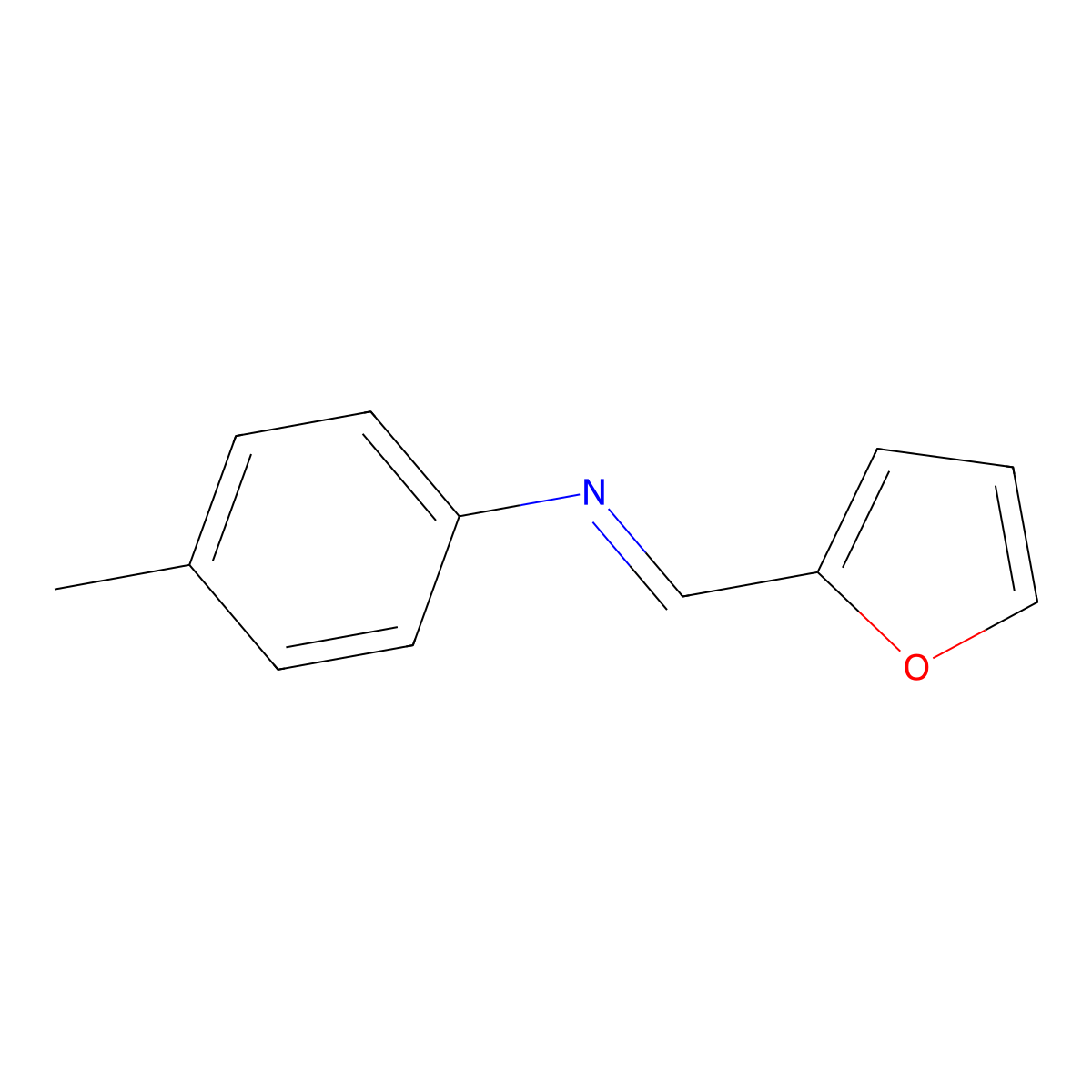 N-furfurylidene-p-toluidine molecular structure, CAS 13060-72-5