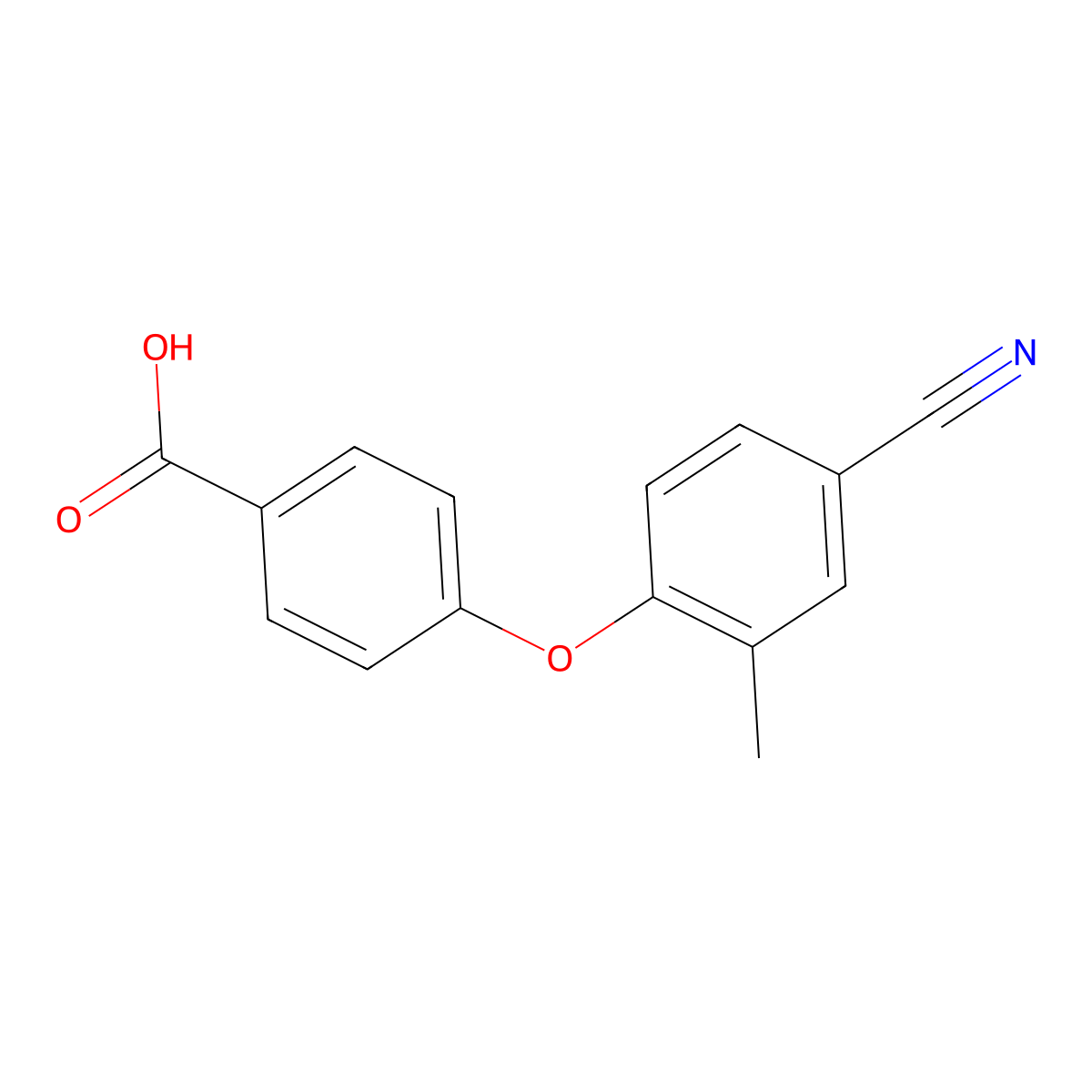 4-(4-Cyano-2-methylphenoxy)benzoic acid molecular structure, CAS 1306024-95-2