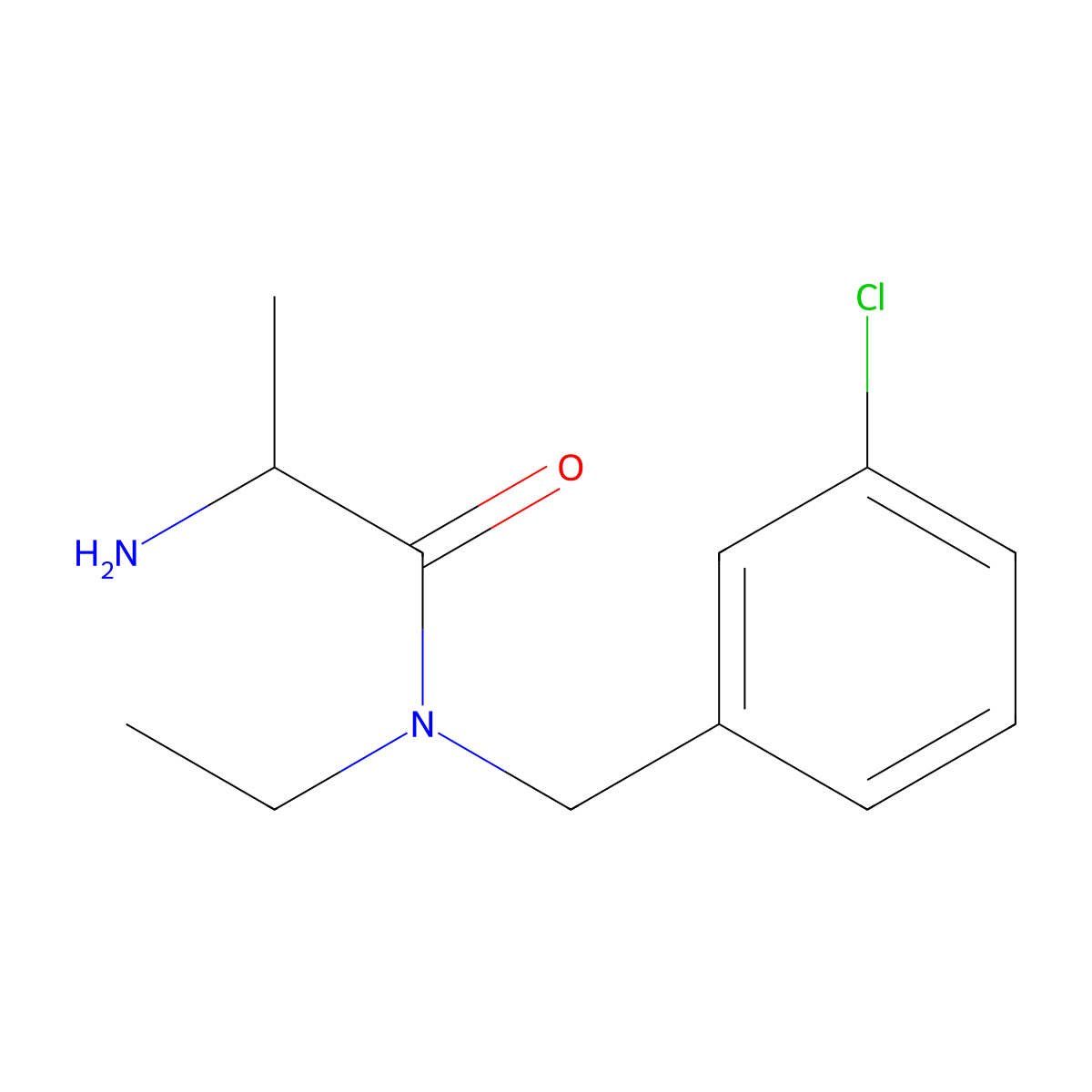 (S)-2-Amino-N-(3-chloro-benzyl)-N-ethyl-propionamide molecular structure, CAS 1306029-52-6