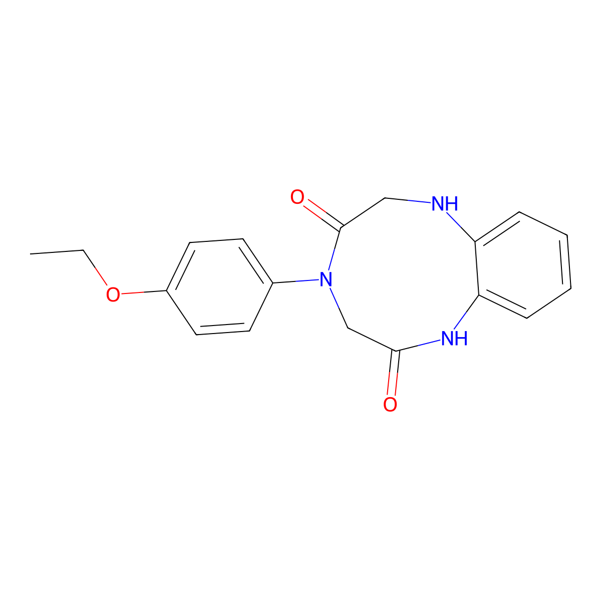 1H-1,4,7-Benzotriazonine-2,5-dione, 3,4,6,7-tetrahydro-4-(4-ethoxyphenyl)- molecular structure, CAS 130604-31-8