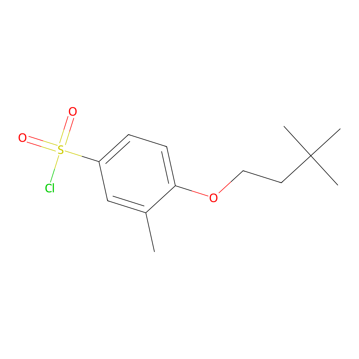 4-(3,3-Dimethylbutoxy)-3-methylbenzene-1-sulfonyl chloride molecular structure, CAS 1306049-15-9