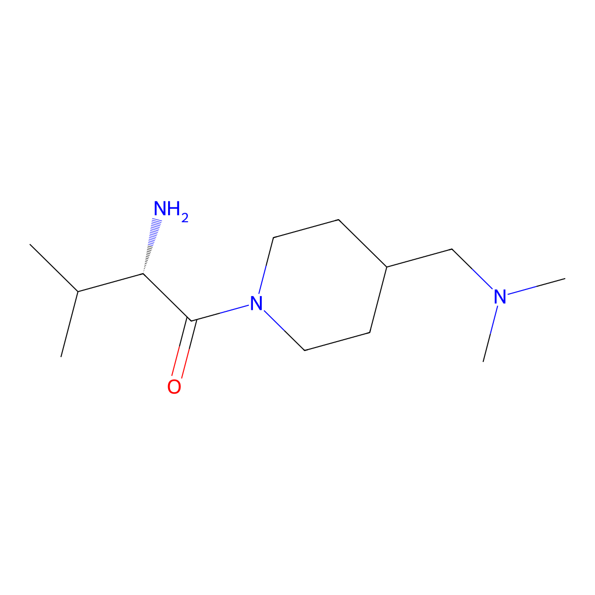 (S)-2-Amino-1-(4-dimethylaminomethyl-piperidin-1-yl)-3-methyl-butan-1-one molecular structure, CAS 1306054-96-5