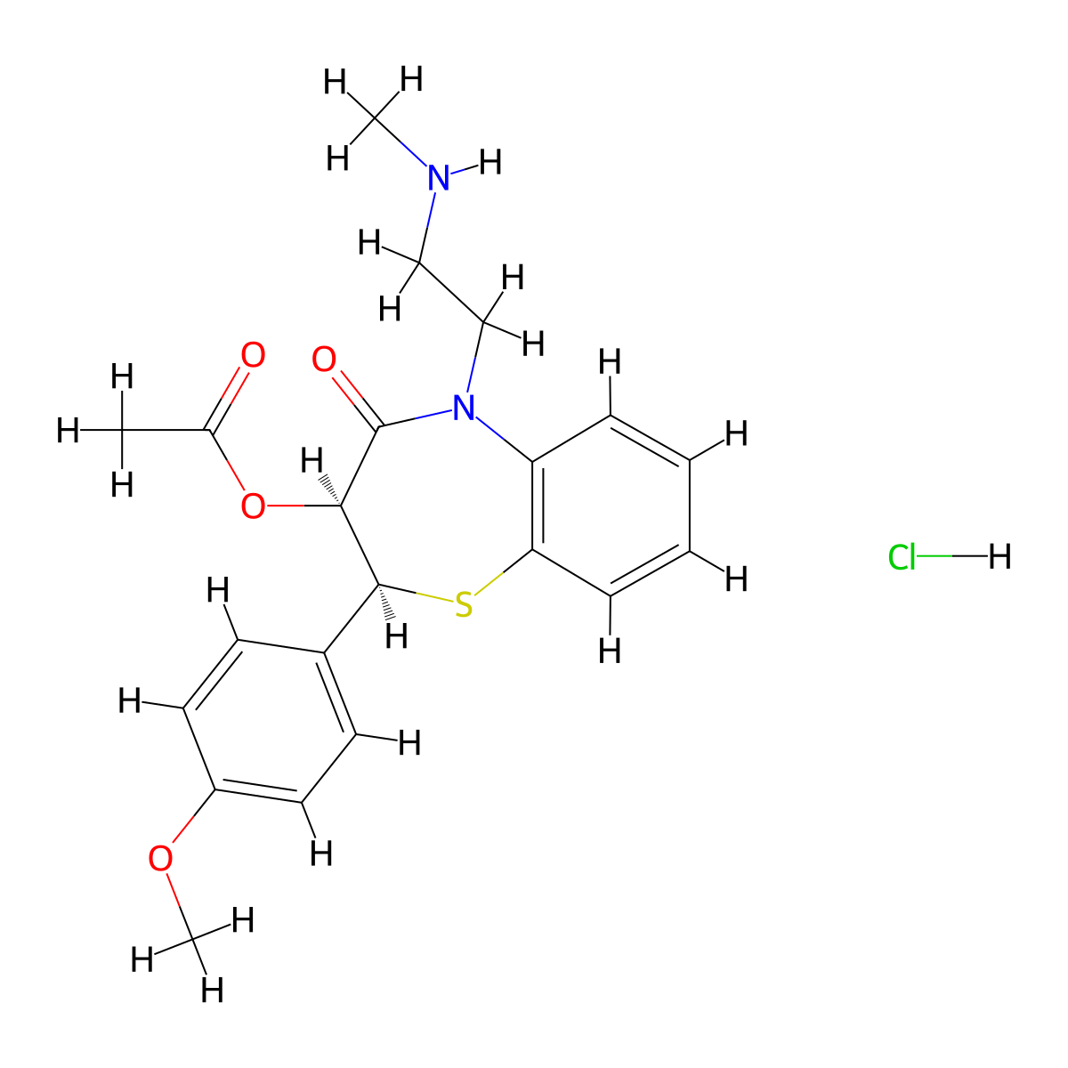 N-Demethyldiltiazem hydrochloride molecular structure, CAS 130606-60-9