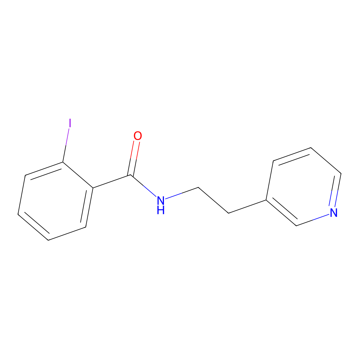2-iodo-N-[2-(pyridin-3-yl)ethyl]benzamide molecular structure, CAS 1306063-20-6