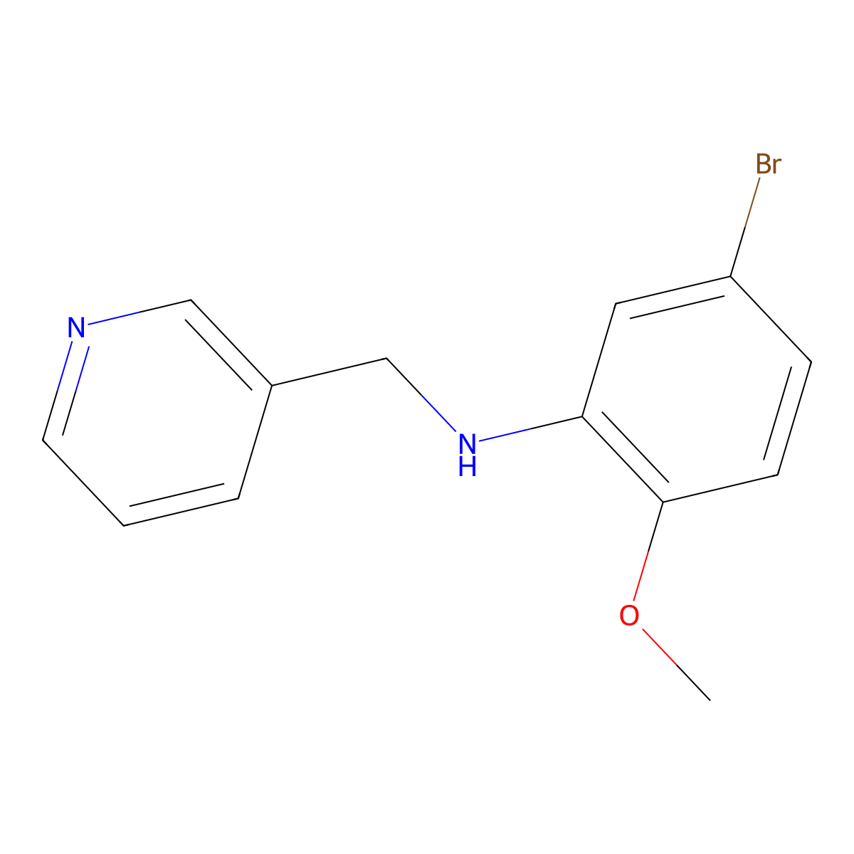 5-bromo-2-methoxy-N-(pyridin-3-ylmethyl)aniline molecular structure, CAS 1306066-43-2