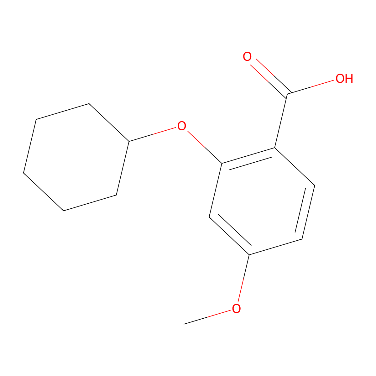 2-(Cyclohexyloxy)-4-methoxybenzoic acid molecular structure, CAS 1306075-87-5