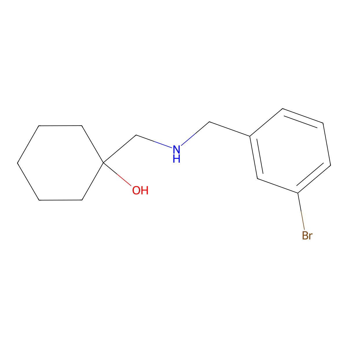 1-({[(3-Bromophenyl)methyl]amino}methyl)cyclohexan-1-ol molecular structure, CAS 1306079-89-9
