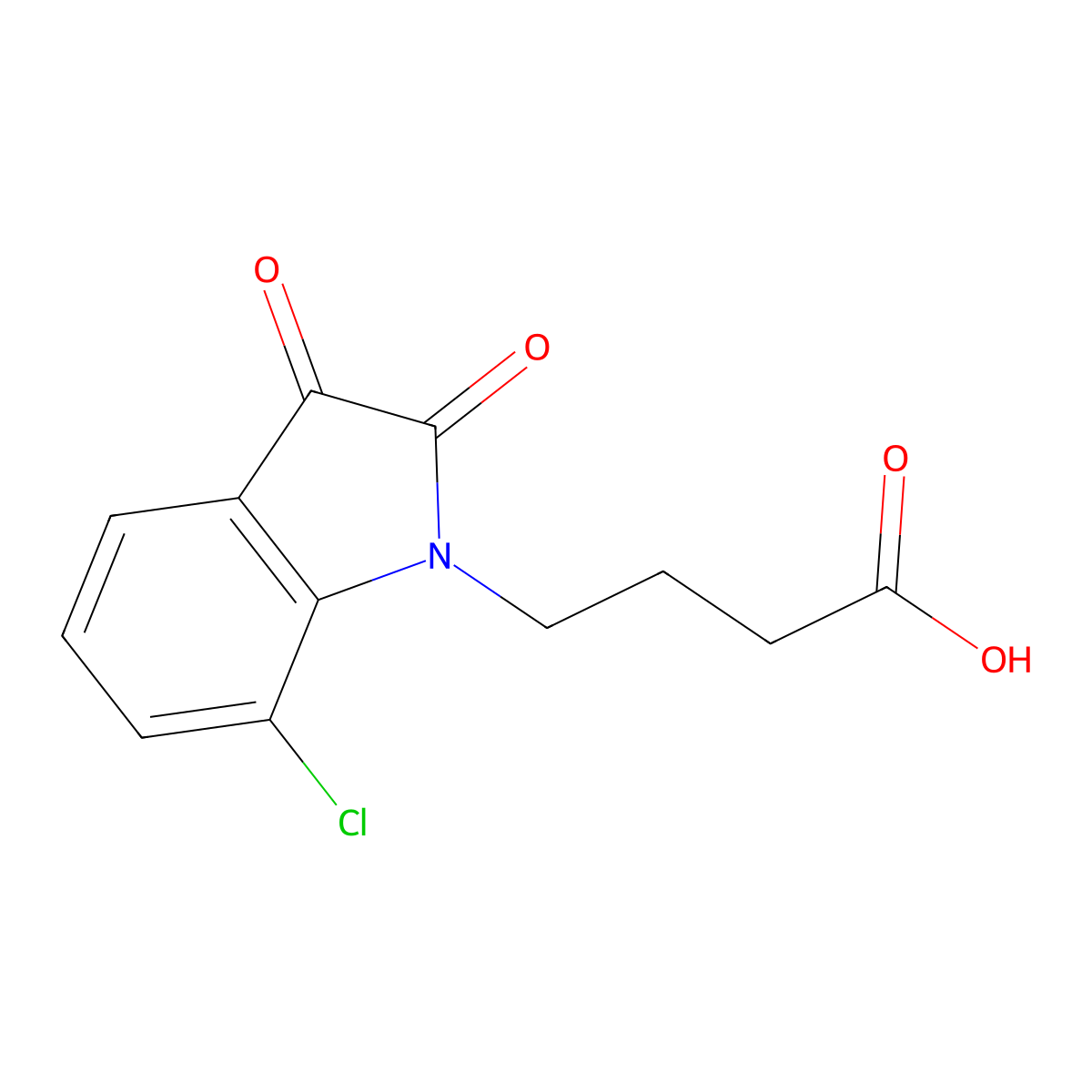 4-(7-chloro-2,3-dioxo-2,3-dihydro-1H-indol-1-yl)butanoic acid molecular structure, CAS 1306081-70-8