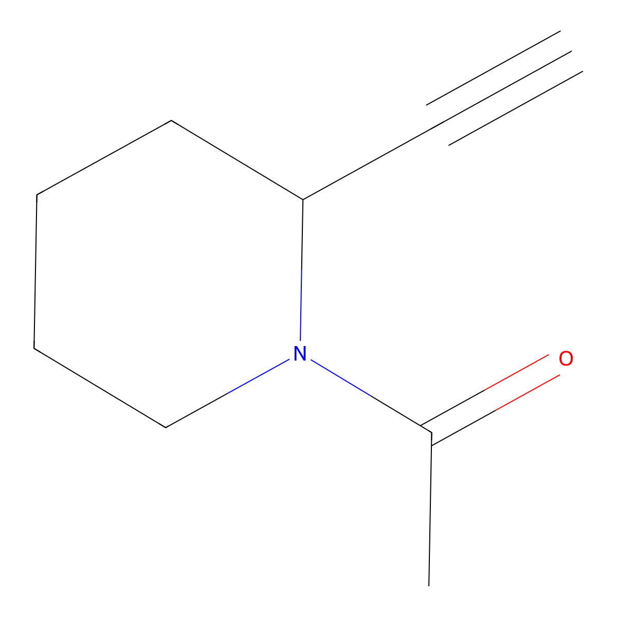 1-(2-Ethynylpiperidin-1-yl)ethan-1-one molecular structure, CAS 130609-74-4
