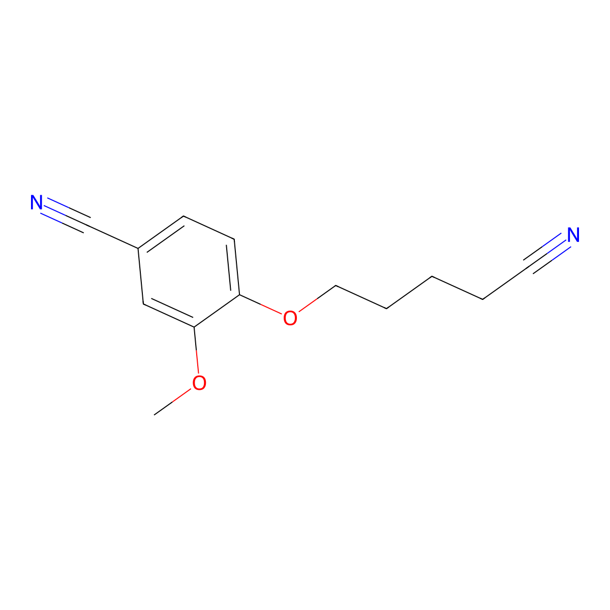 4-(4-Cyanobutoxy)-3-methoxybenzonitrile molecular structure, CAS 1306095-35-1