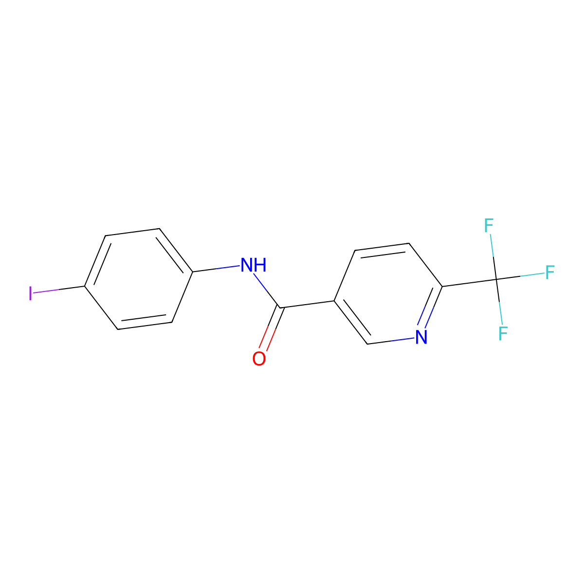 N-(4-Iodophenyl)-6-(trifluoromethyl)-3-pyridinecarboxamide molecular structure, CAS 1306099-47-7