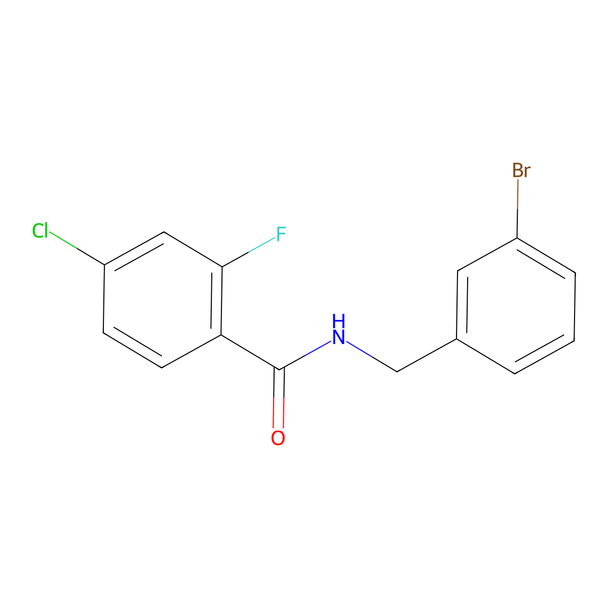 N-[(3-bromophenyl)methyl]-4-chloro-2-fluorobenzamide molecular structure, CAS 1306101-39-2