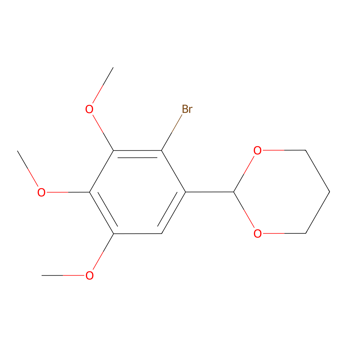 2-(2-Bromo-3,4,5-trimethoxyphenyl)-1,3-dioxane molecular structure, CAS 130611-32-4