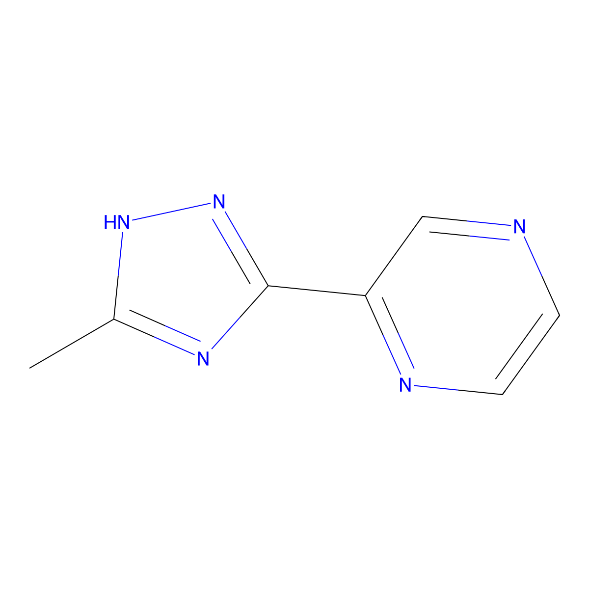 2-(3-methyl-1H-1,2,4-triazol-5-yl)pyrazine molecular structure, CAS 130612-33-8