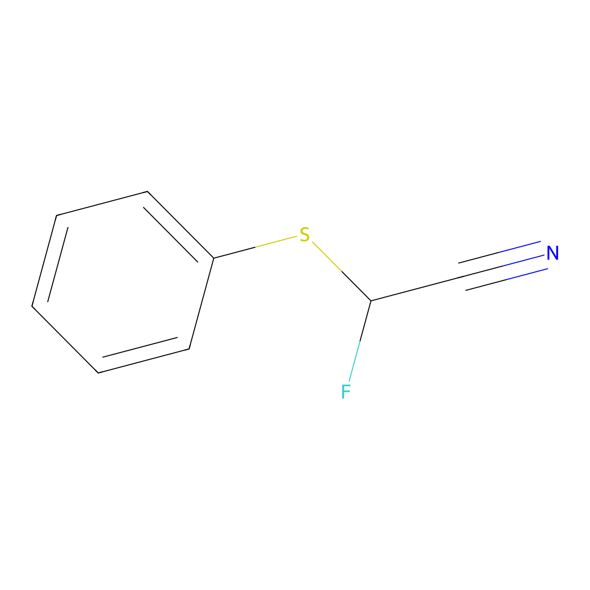 Fluoro(phenylthio)acetonitrile molecular structure, CAS 130612-84-9