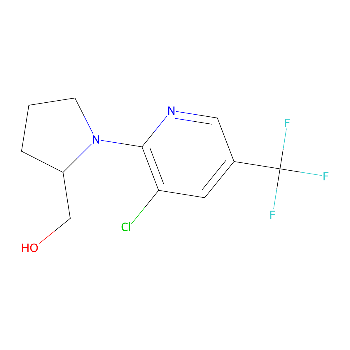 (1-(3-Chloro-5-(trifluoromethyl)pyridin-2-yl)pyrrolidin-2-yl)methanol molecular structure, CAS 1306120-26-2
